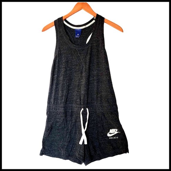 Nike Romper One Piece Vintage Gym Jumpsuit Shorts Tank Gray Size M Medium - Picture 3 of 13